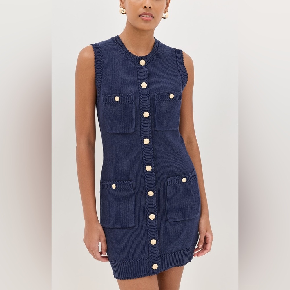 Reformation Catalina Button Knit Cotton Dress Size M